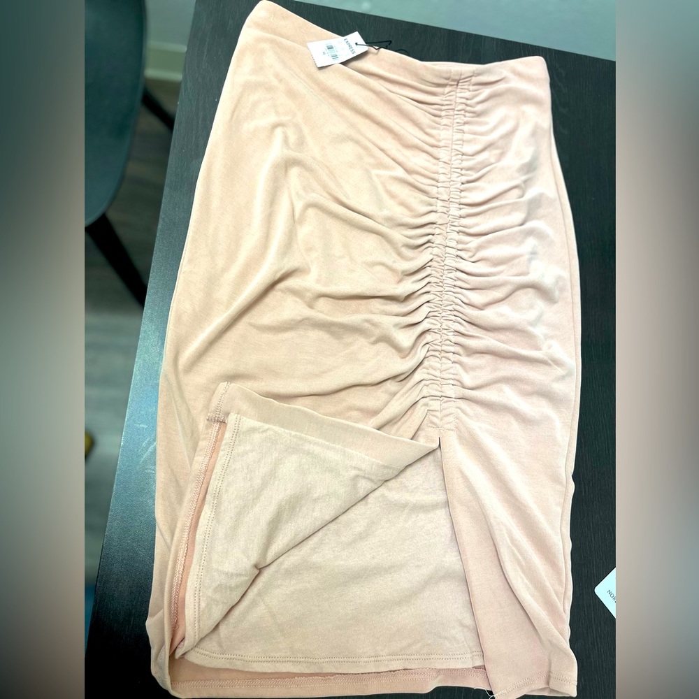 Express plush pink bodycon skirt